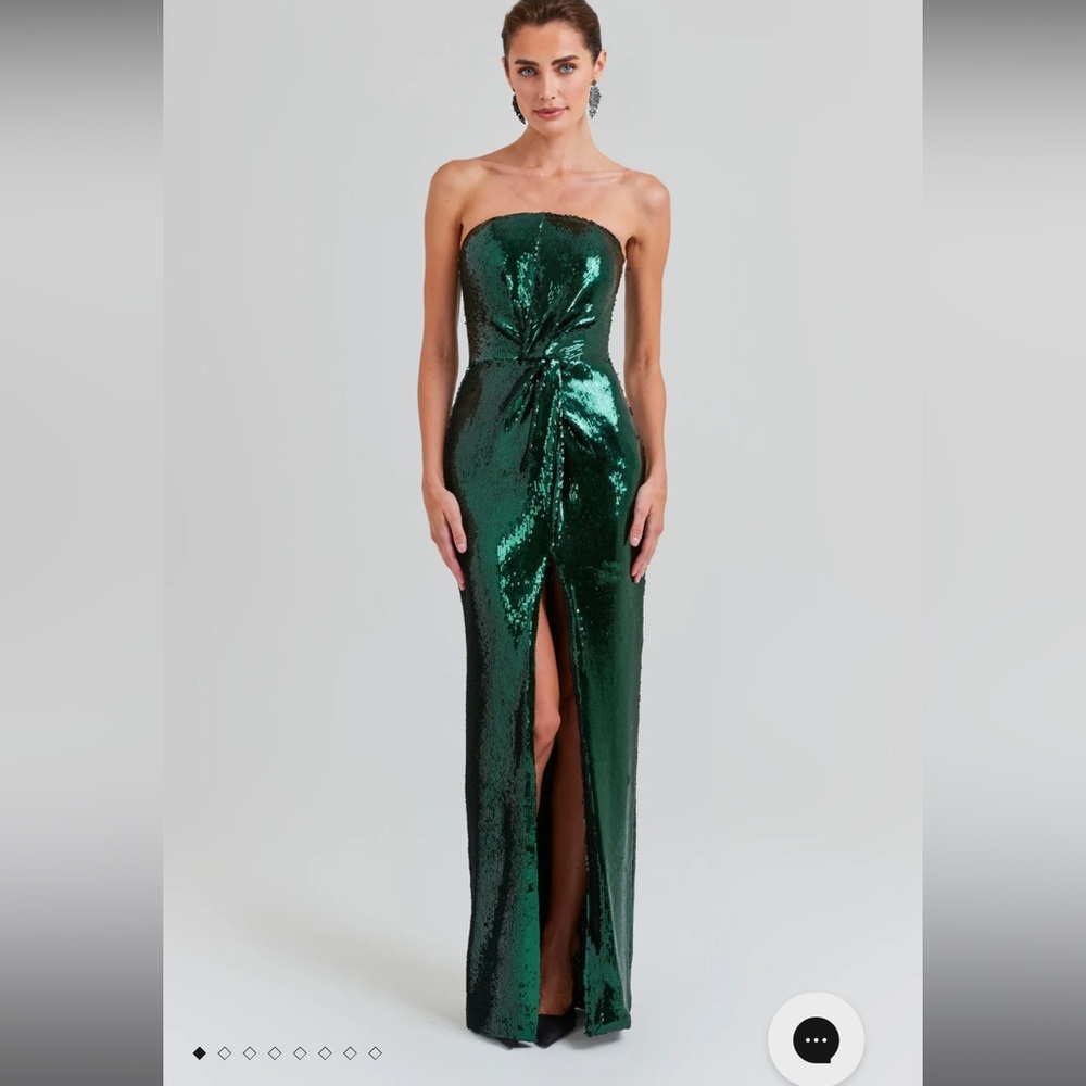 NADINE MERABI SUZANNE EMERALD GREEN DRESS